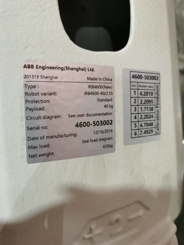 ABB IRB 4600-40/2.05 IP67 6-osiowy 40kg średni ładunek użytkowy ABB Robot do obróbki maszynowej, wyciągania, wyciągania i umieszczania.